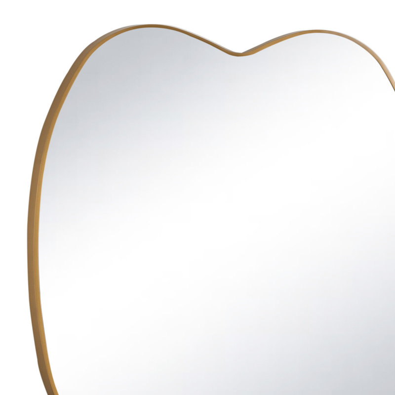 Mela Novelty Steel Wall Mirror, Natural Brass