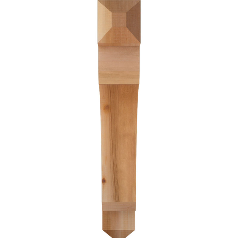 H Support en bois / corbeau, Western Red Cedar (Smooth), H 26 po x l 3,5 po x P 26 po