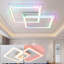 Perspections Led Ceiling Light 2 Flames Dimmable & Rgb Colour Change White Geometric 35W
