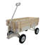 Outdoor Garden Carriage with Wooden Rails and Solid Tires for All Terrains
