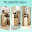 Slim Bedside Tables Set of 2 with Open Compartments and Cupboard, Narrow Nightstands for Bedroom and Living Room, Particle Board, 25 cm W x 30 cm D x 60 cm H-1342331933