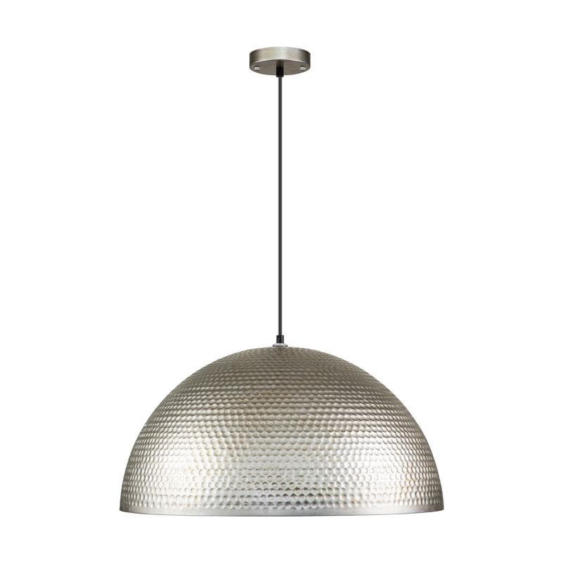 Aire 1 - Light Dome Pendant for Kitchen Island, Silver, 8.3" H x 15.7" W x 15.7" D