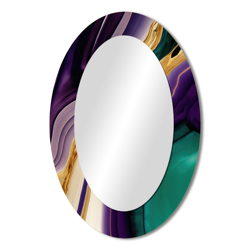 Miroir mural mauve, vert et doré, 36 po x 24 po