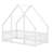 Cozy Cottage-Inspired Low Loft Bed With Full-Perimeter Wooden Fence-2057632639