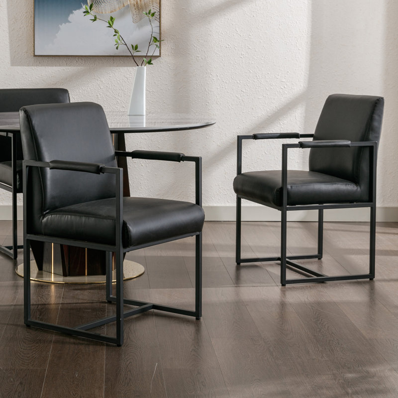 Chaise de salle à manger rembourrée avec structure en métal