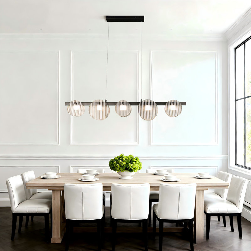 Lustre linéaire moderne à 5 lumières avec lumière DEL