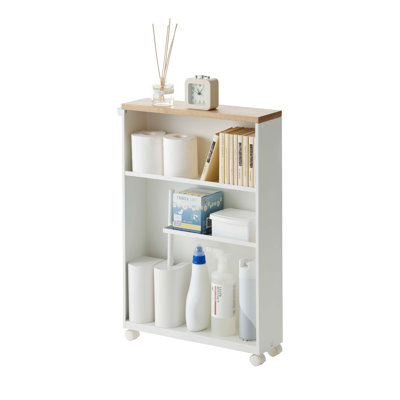 Tower Yamazaki Home Rolling Slim Bathroom Utility Cart, Storage Shelf Narrow Organizer Rack