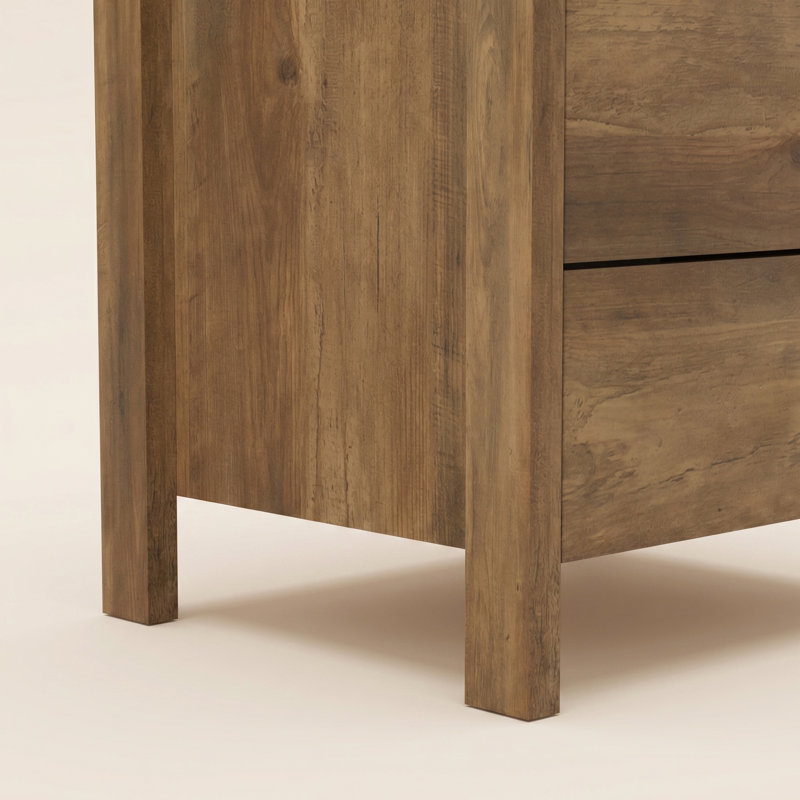 Allysyn Modern 3 Drawer Nightstand, Knotty Oak