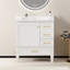 Meuble-lavabo de salle de bain 30 po avec lavabo, meuble-lavabo autoportant avec portes à fermeture douce et 3 tiroirs, rangement spacieux-1439047074