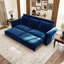 Canapé Chesterfield, canapé-lit gigogne de 93,7 po, canapé-lit convertible en velours 3 en 1 avec garniture cloutée et accoudoirs roulés, canapé-lit multifonctionnel pour salon, chambre à coucher, appartement, bureau, bureau, bleu-1105732206