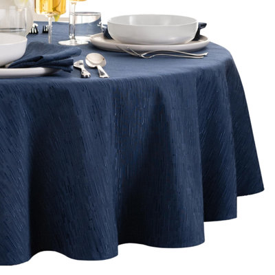 Brosh Solid Texture Water and Stain Resistant Round Polyester Tablecloth