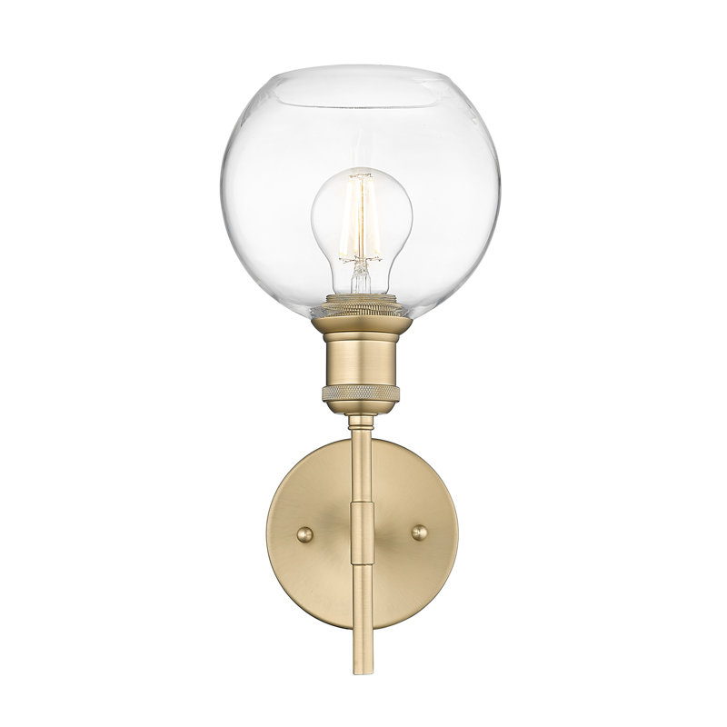 Applique murale 1 lumière avec verre transparent Aamin, Bronze champagne brossé