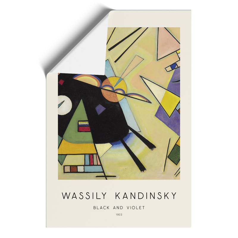 Black and Violet Print by Wassily Kandinsky - Frameless Print, 59cm H x 42cm W x 0.1cm D