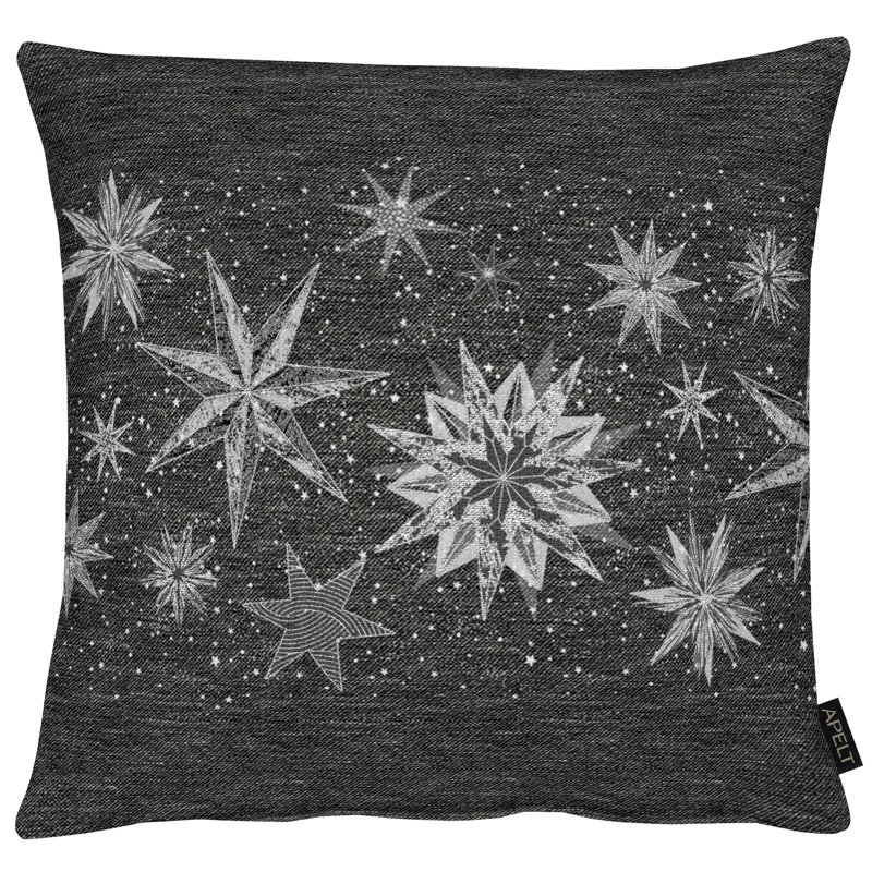 X-Mas Glam Square Throw Cushion Cover, Black