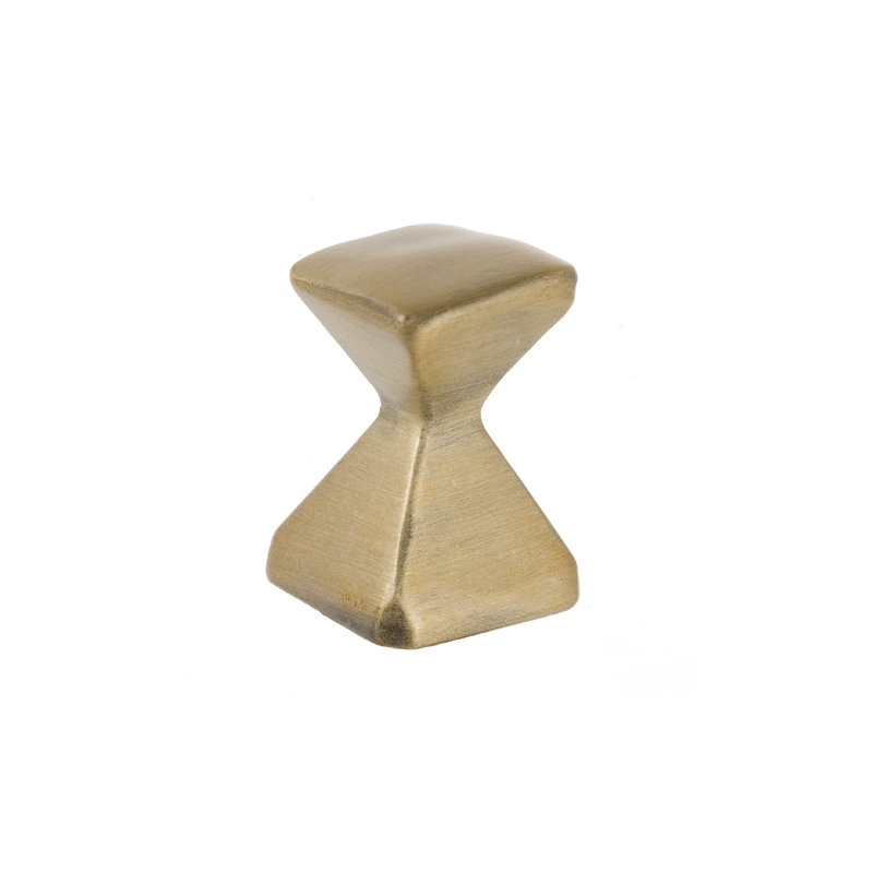 Forged 2 Square Knob, Antique Brass, 0.625" H x 0.625" W x 1" D
