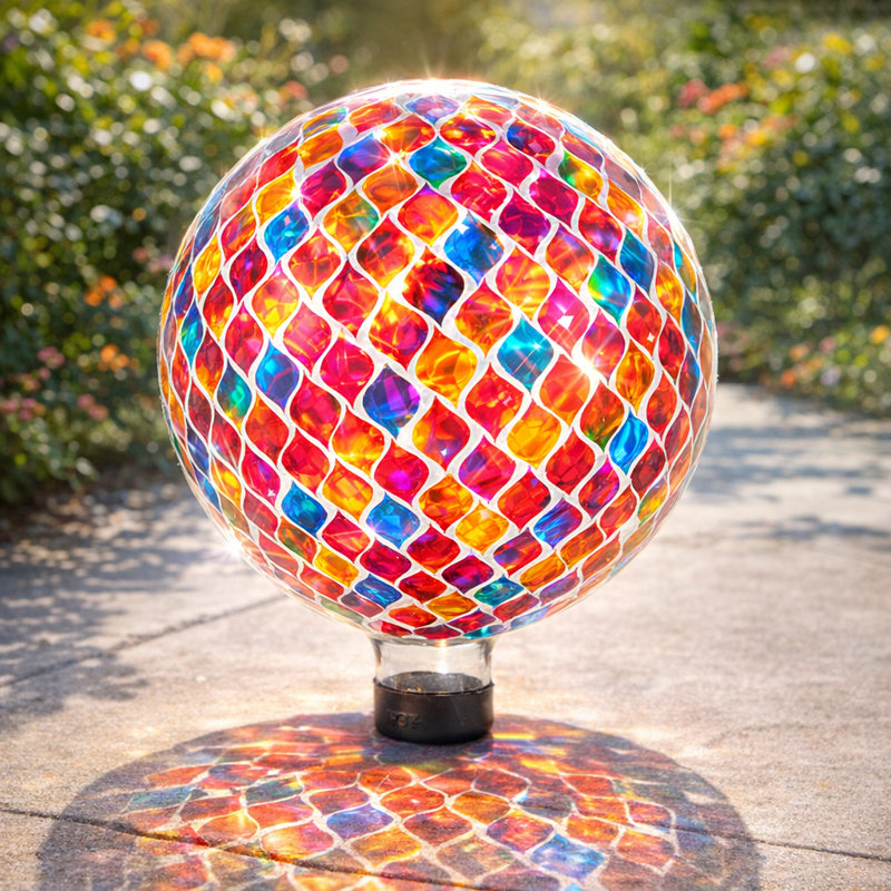 Boule de regard mosaïque, boule de verre pour la décoration de jardin, pation et arrière-cour, multicolore