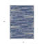 Tapis extérieur lavable rayé bleu marine et ivoire 8 pi x 10 pi