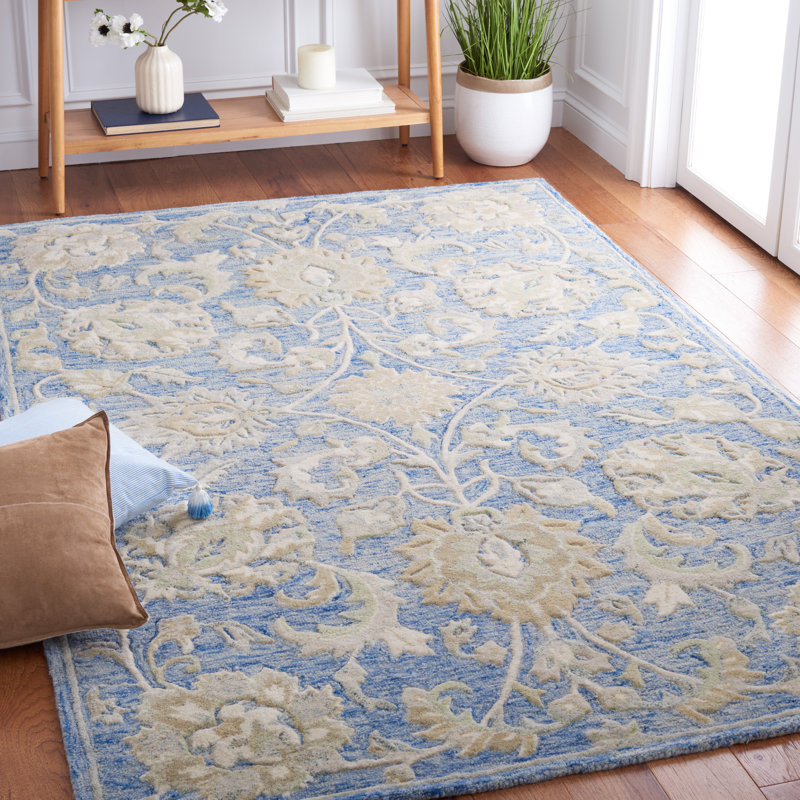 Esponga Hand Tufted Wool Oriental Rug, Rectangle 5' x 8'