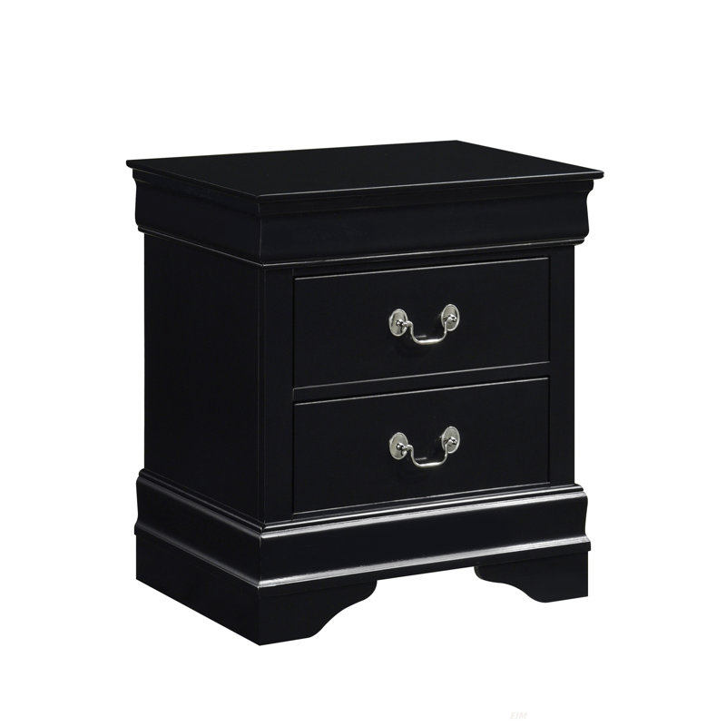 Table de chevet à finition noire 1Pc