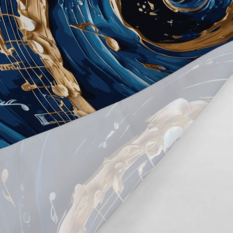 Tapisserie murale de cithare musicale, 51 po x 60 po