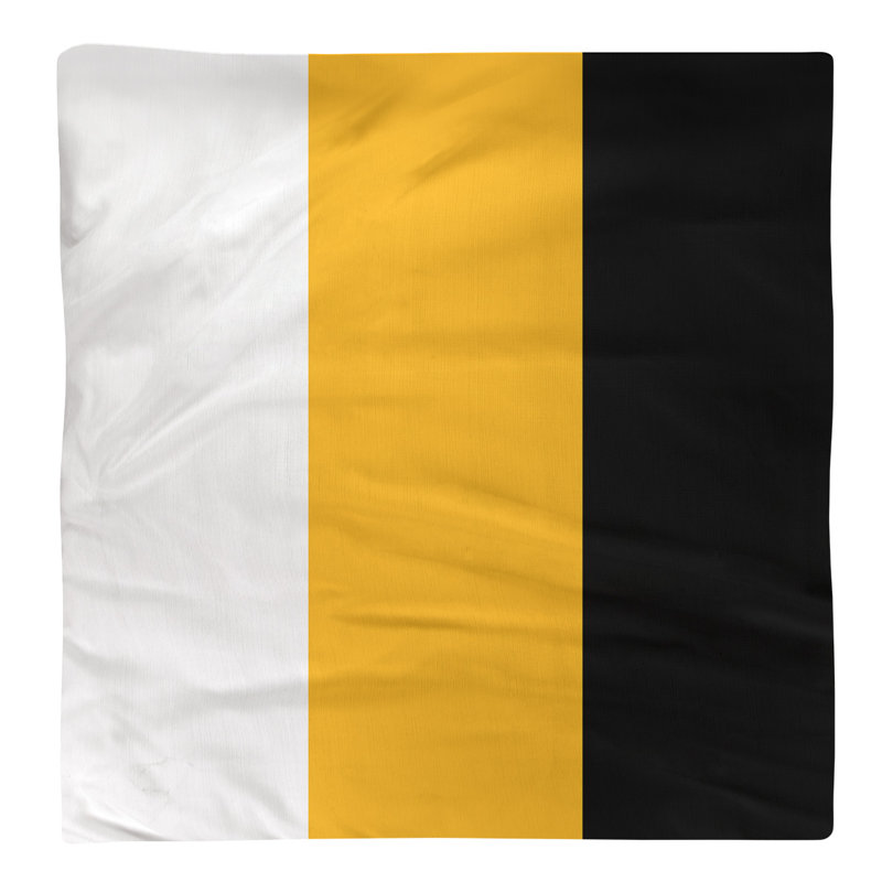 Serviette pittsburgh, Sergé de coton, 10 po x 10 po, Blanc / or Pittsburgh / noir