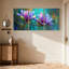 Plantes et fleurs, fleurs de magnolia mauves sur branches, ensemble de 3 impressions sur toile-2046089344