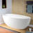 59" Freestanding Soaking Solid Surface Stone Resin Bathtub with Integrated Overflow and Pop-up Drain-120785880-127331730