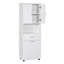 Armoire de salle de bain haute avec panier à linge, panier à linge inclinable et armoire de rangement supérieure, armoire d'entrée-1185667834