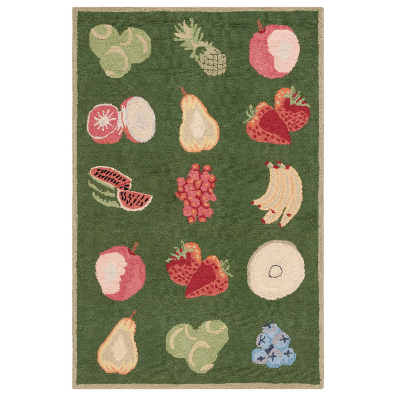 Tapis en laine crocheté à la main Demitro, Rectangle 3 pi 9 po x 5 pi 9 po