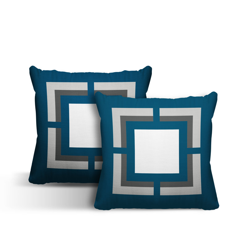  Coussin intérieur / extérieur, L 15 po x H 15 po, Turquoise