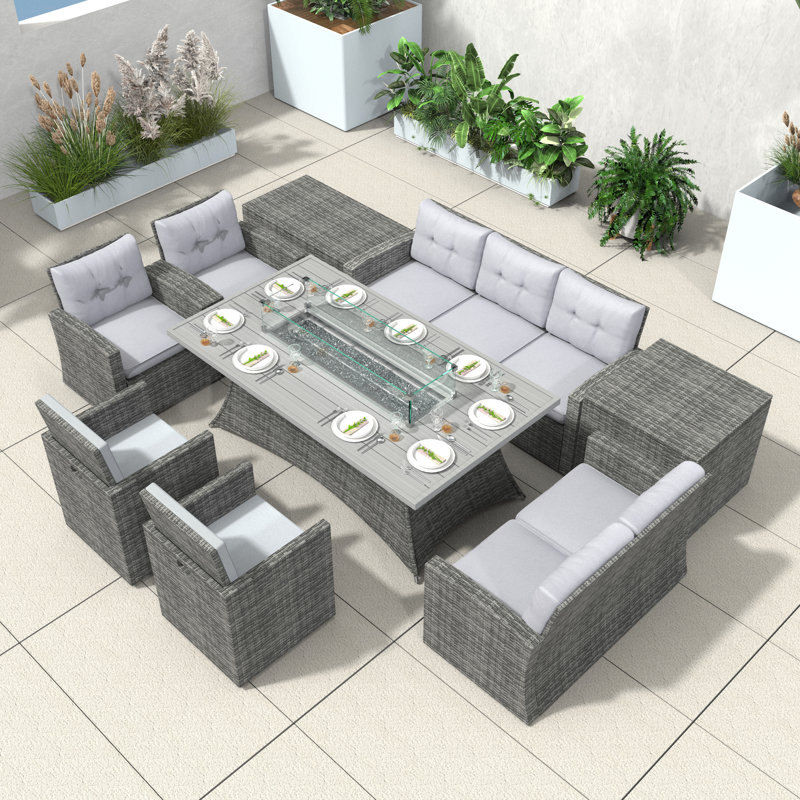 Bentlei 9-Person Sofa Seating Group with Cushions