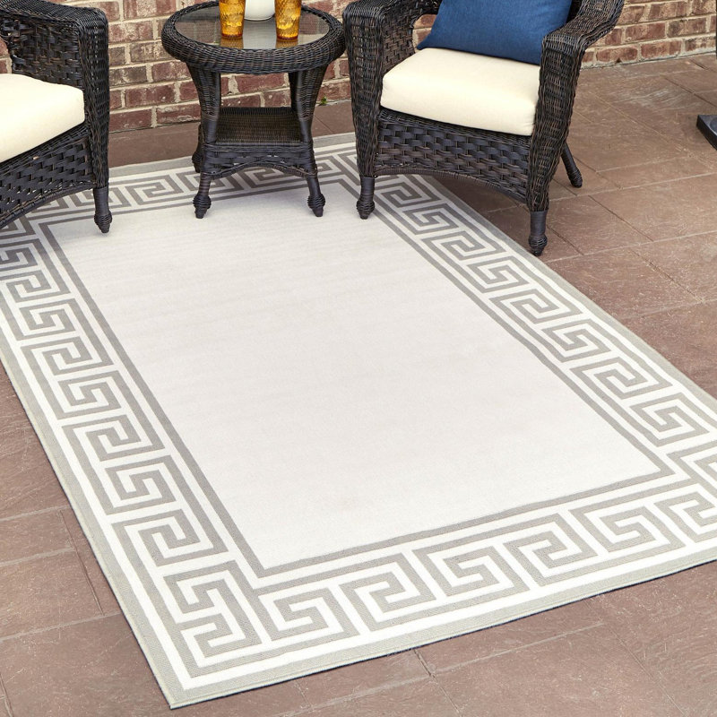 Tapis ivoire intérieur / extérieur Amil, Rectangle 4 pi x 6 pi
