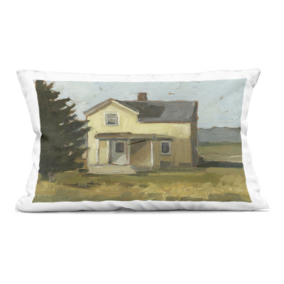 Secluded Cottage Study Decorative Printed Throw Pillow, design by Ethan Harper