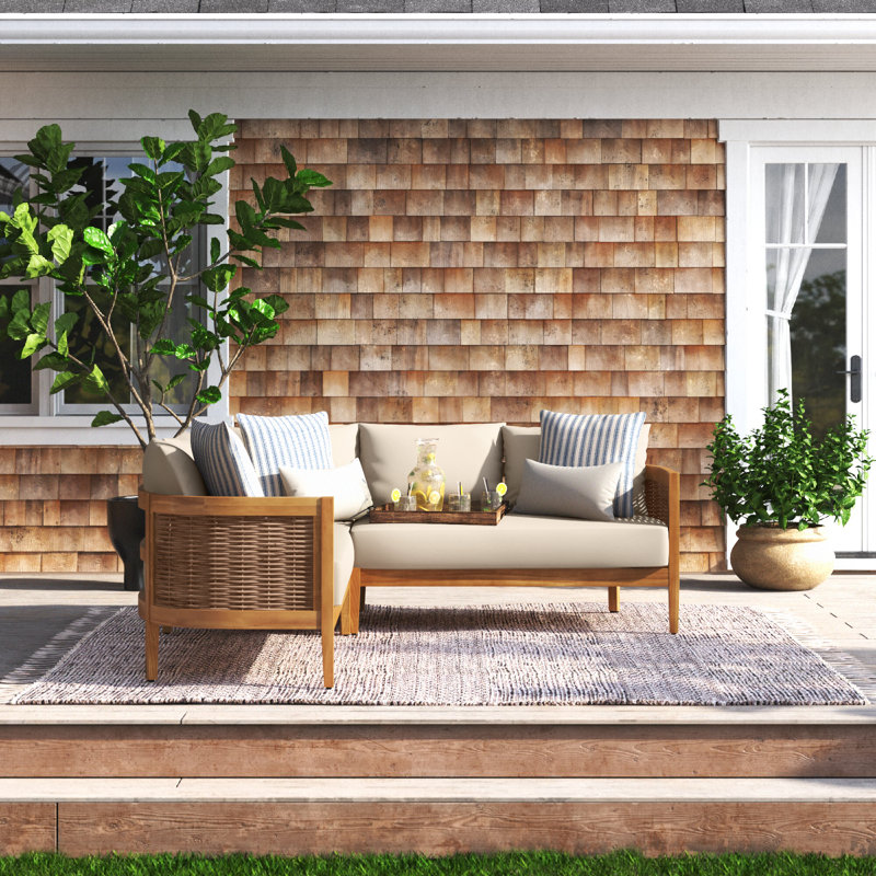 Fellers 80'' Wide L-Shaped Patio Sectional with Cushions
