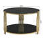 Table basse moderne à miroir avec base cylindrique circulaire en métal, table de salon-647050318
