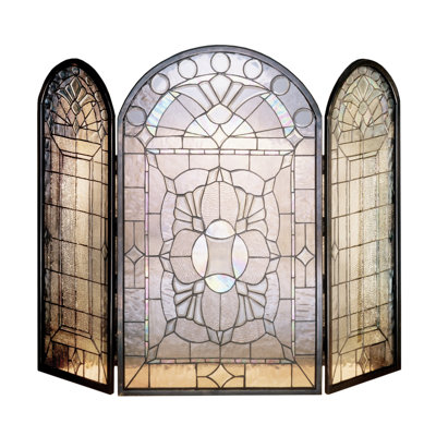 Victorian 3 Panel Brass Fireplace Screen