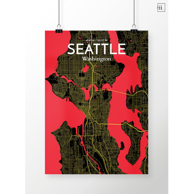Seattle City Map - No Frame Print