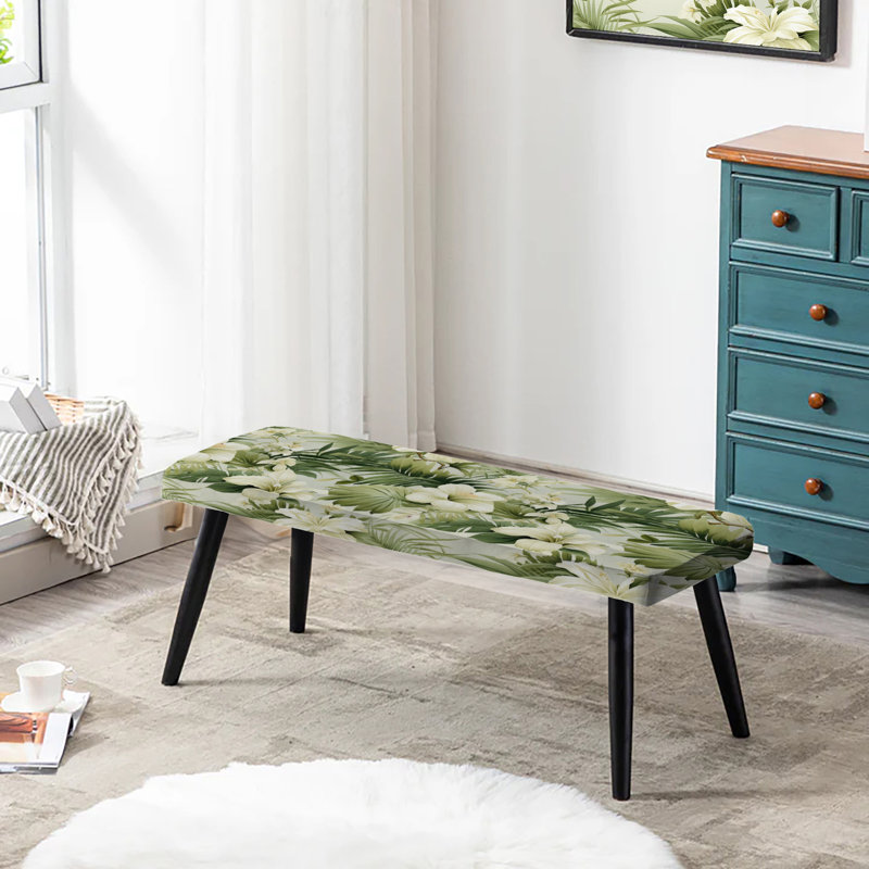 Neutral Oasis Iii - motif tropical - banc rembourré noir Tropical