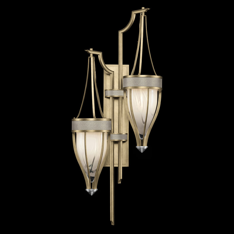 Applique murale H 41,5 po Mirage, Nickel / feuille d'or doux, Coco