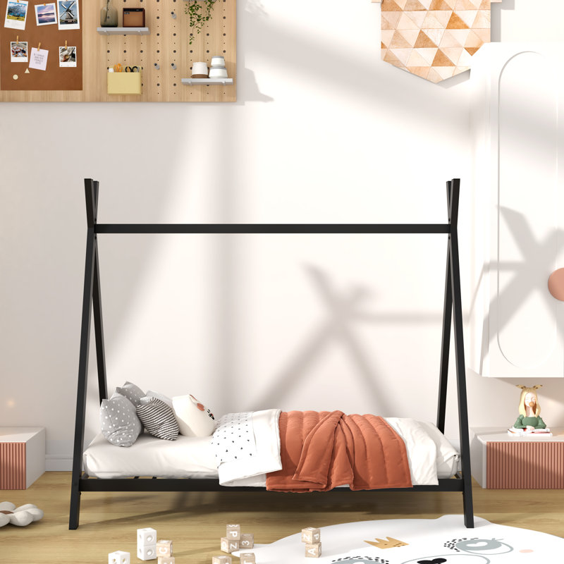 Milana Metal Platform Bed, Twin, Black