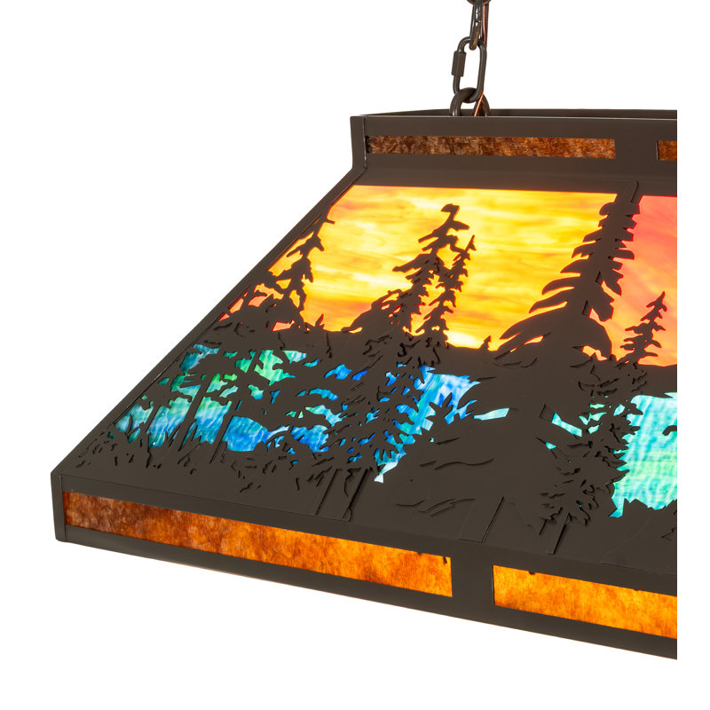 36" Long Tall Pines Oblong Pendant