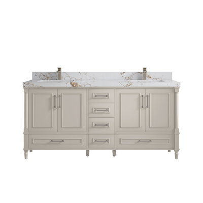Aberdeen 72'' Double Bathroom Vanity with Top