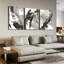 Peinture abstraite noire sur toile, 3 pièces-1233988282