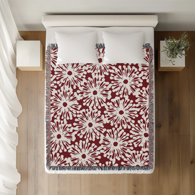 Jeté en coton Dandilion, 50 x 70, Rouge