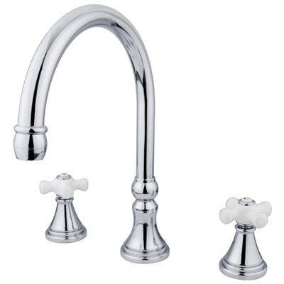 Kingston Brass Roman Two-Handle 3-Hole Deck Mount Roman Tub Faucet