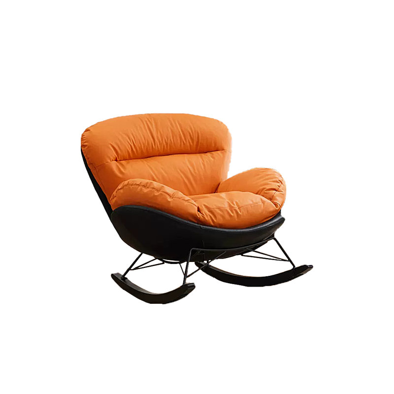 Chaise berçante en métal, Noir, Orange