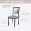 Ensemble de 4 chaises d'appoint rembourrées gris neutre, structure en bois d'hévéa pour salle à manger, style classique
