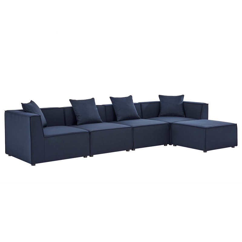 Canapé modulaire d'extérieur 5 pièces Modway Saybrook, Marine