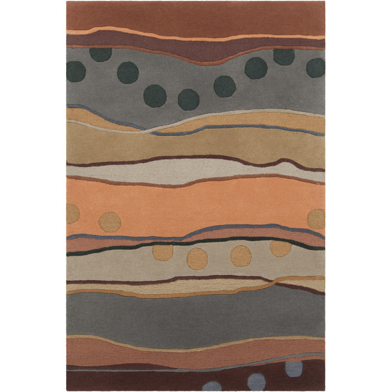 Pender Authentic Hand-Tufted Handmade Multi-Color Modern Abstract Design Wool Area Rug, Rectangle 5' x 7'
