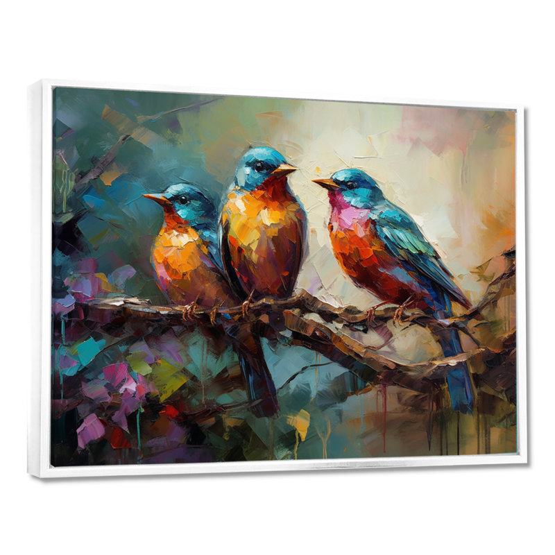«Feathered Elegance I», reproduction d'art sur toile, H 16 po x l 32 po x P 1 po, Cadre flottant blanc